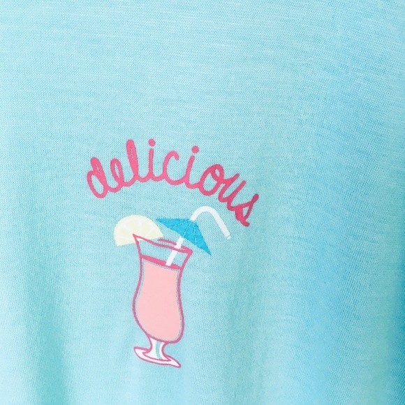 Free Press Aqua Cap Sleeve "Delicious" Graphic Tee - Picture 3 of 5